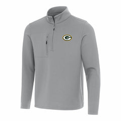 Green Bay Packers Antigua Insider Quarter-Zip Pullover Top - Gray for sale