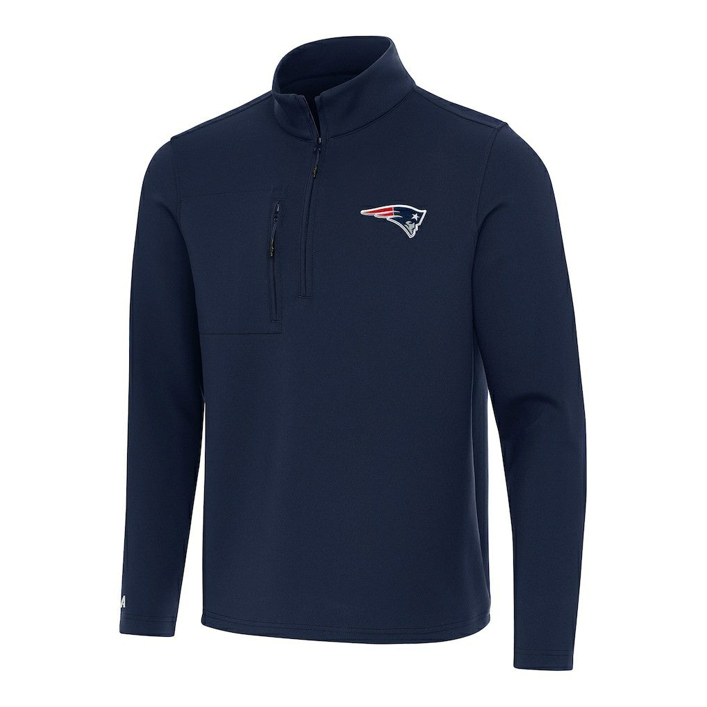 New England Patriots Antigua Insider Quarter-Zip Pullover Top - Navy online