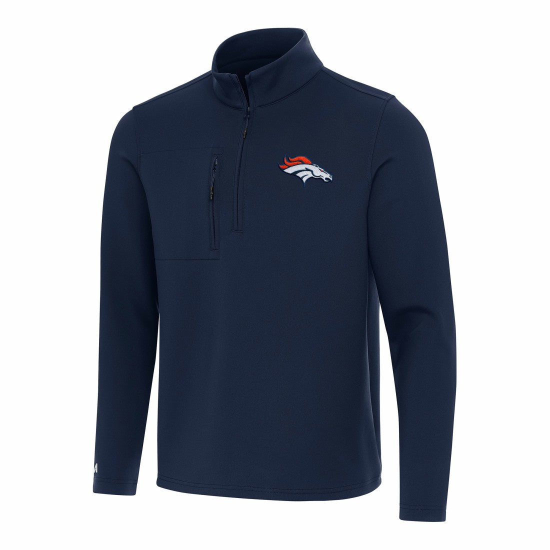Denver Broncos Antigua Insider Quarter-Zip Pullover Top - Navy for sale