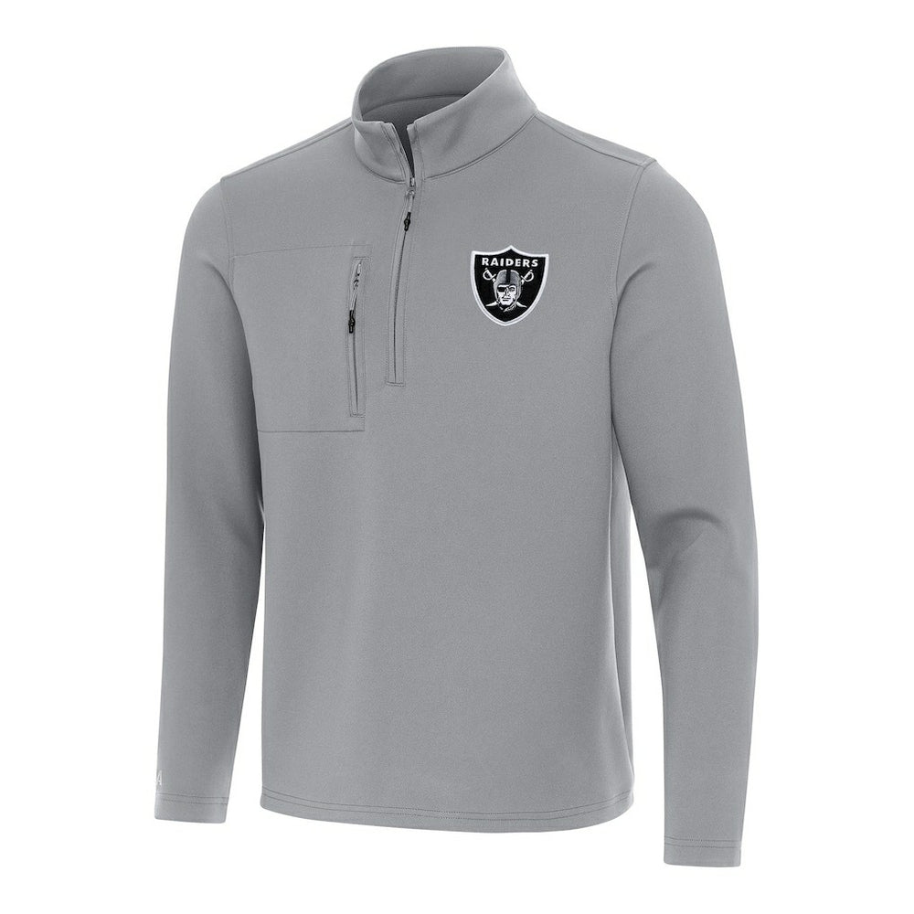 Las Vegas Raiders Antigua Insider Quarter-Zip Pullover Top - Gray online