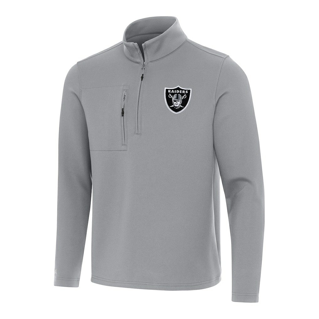 Las Vegas Raiders Antigua Insider Quarter-Zip Pullover Top - Gray online