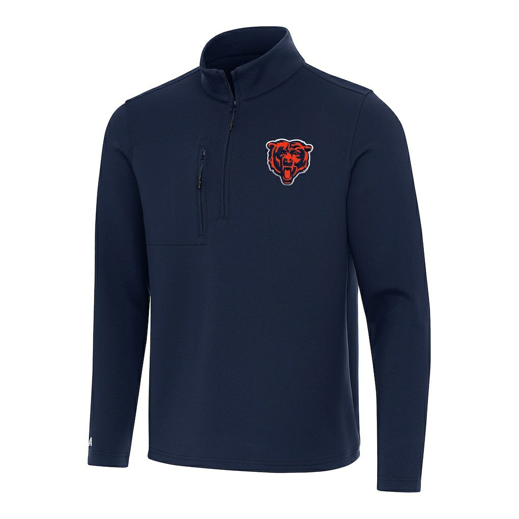 Chicago Bears Antigua Bear Logo Insider Quarter-Zip Pullover Top - Navy online