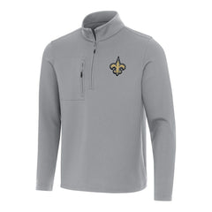New Orleans Saints Antigua Insider Quarter-Zip Pullover Top - Gray for sale
