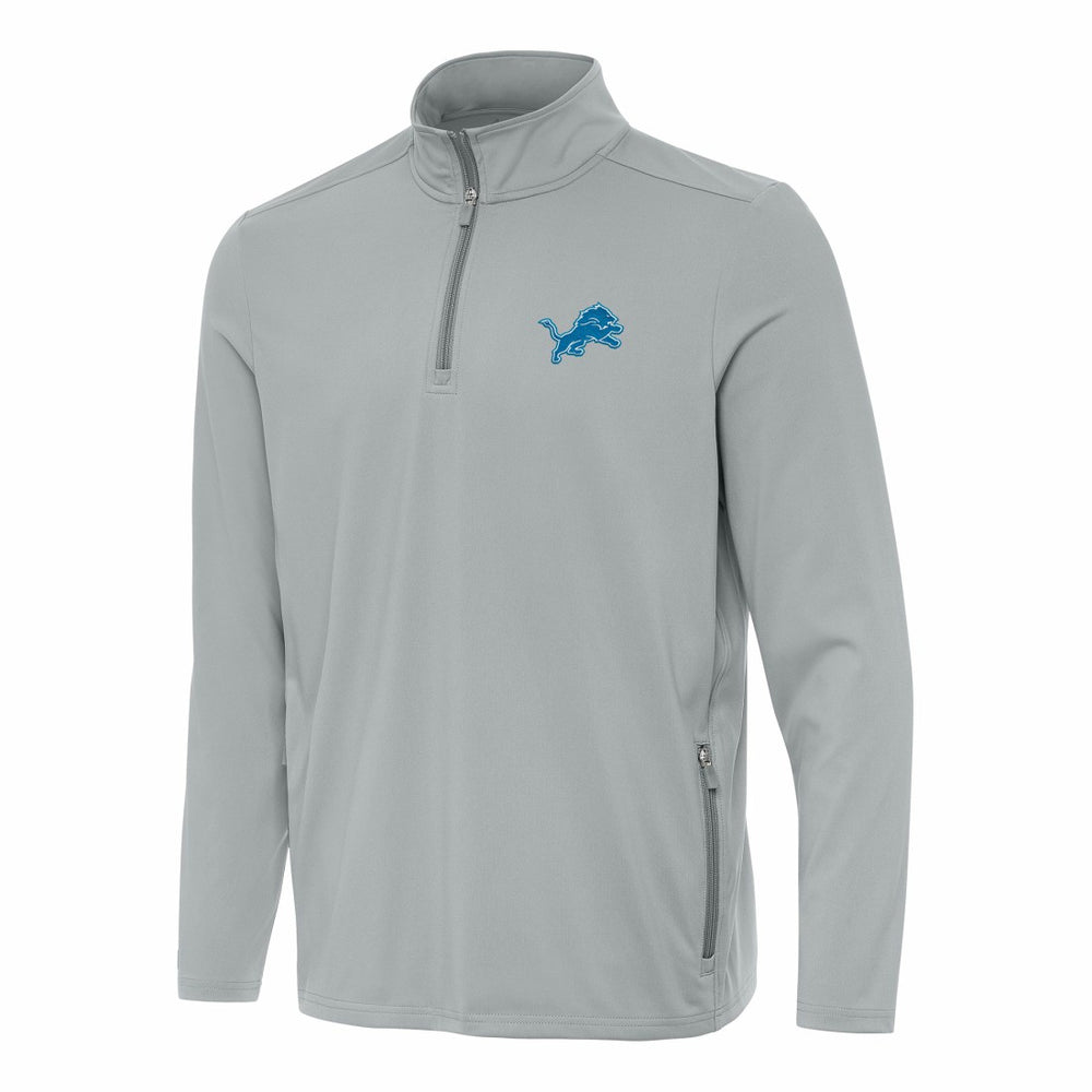 Detroit Lions Antigua Perilous Quarter-Zip Pullover Top - Gray for sale