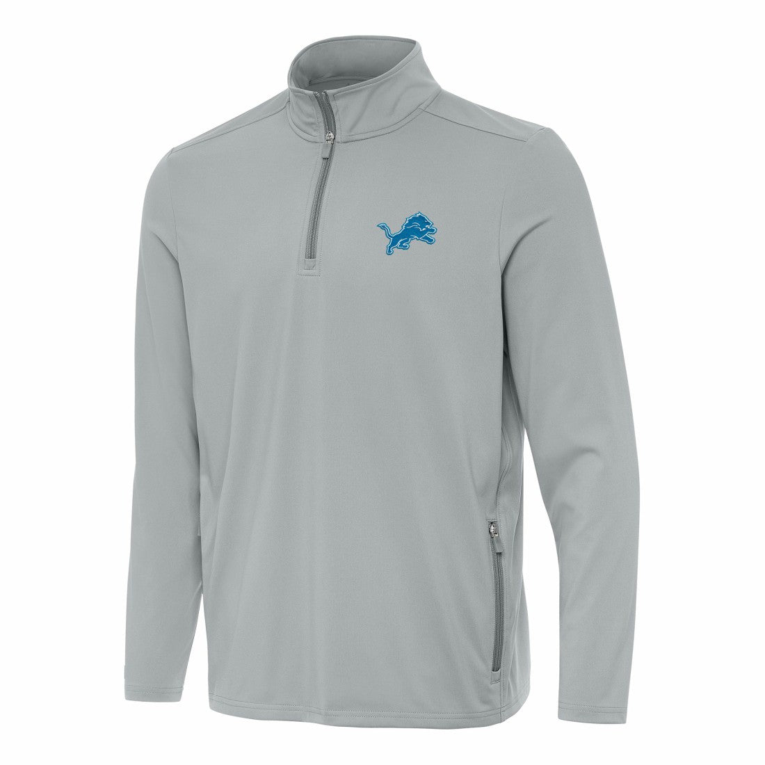 Detroit Lions Antigua Perilous Quarter-Zip Pullover Top - Gray for sale