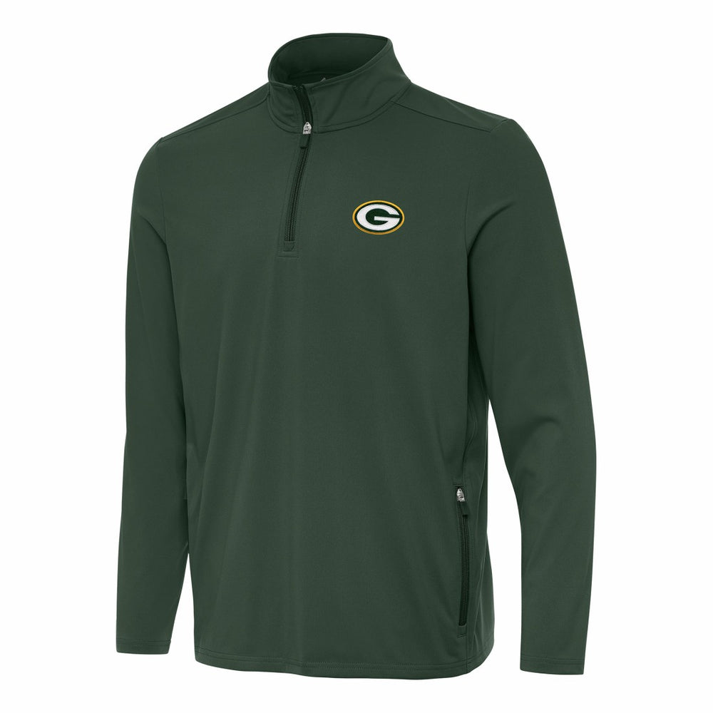 Green Bay Packers Antigua Perilous Quarter-Zip Pullover Top - Green sale