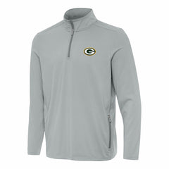 Green Bay Packers Antigua Perilous Quarter-Zip Pullover Top - Gray sale