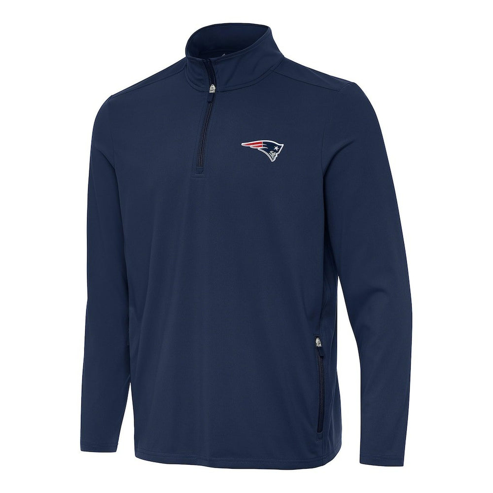 New England Patriots Antigua Perilous Quarter-Zip Pullover Top - Navy online