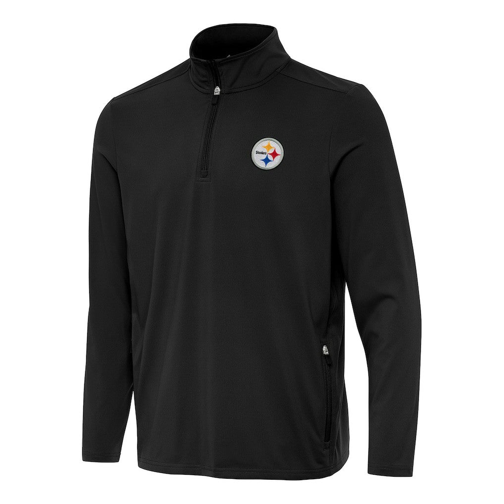 Pittsburgh Steelers Antigua Perilous Quarter-Zip Pullover Top - Black cheap