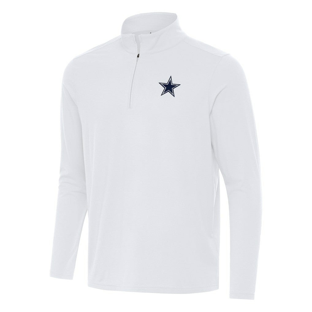 Dallas Cowboys Antigua Intent Quarter-Zip Pullover Top - White on sale