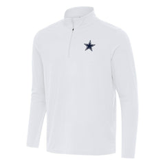 Dallas Cowboys Antigua Intent Quarter-Zip Pullover Top - White on sale