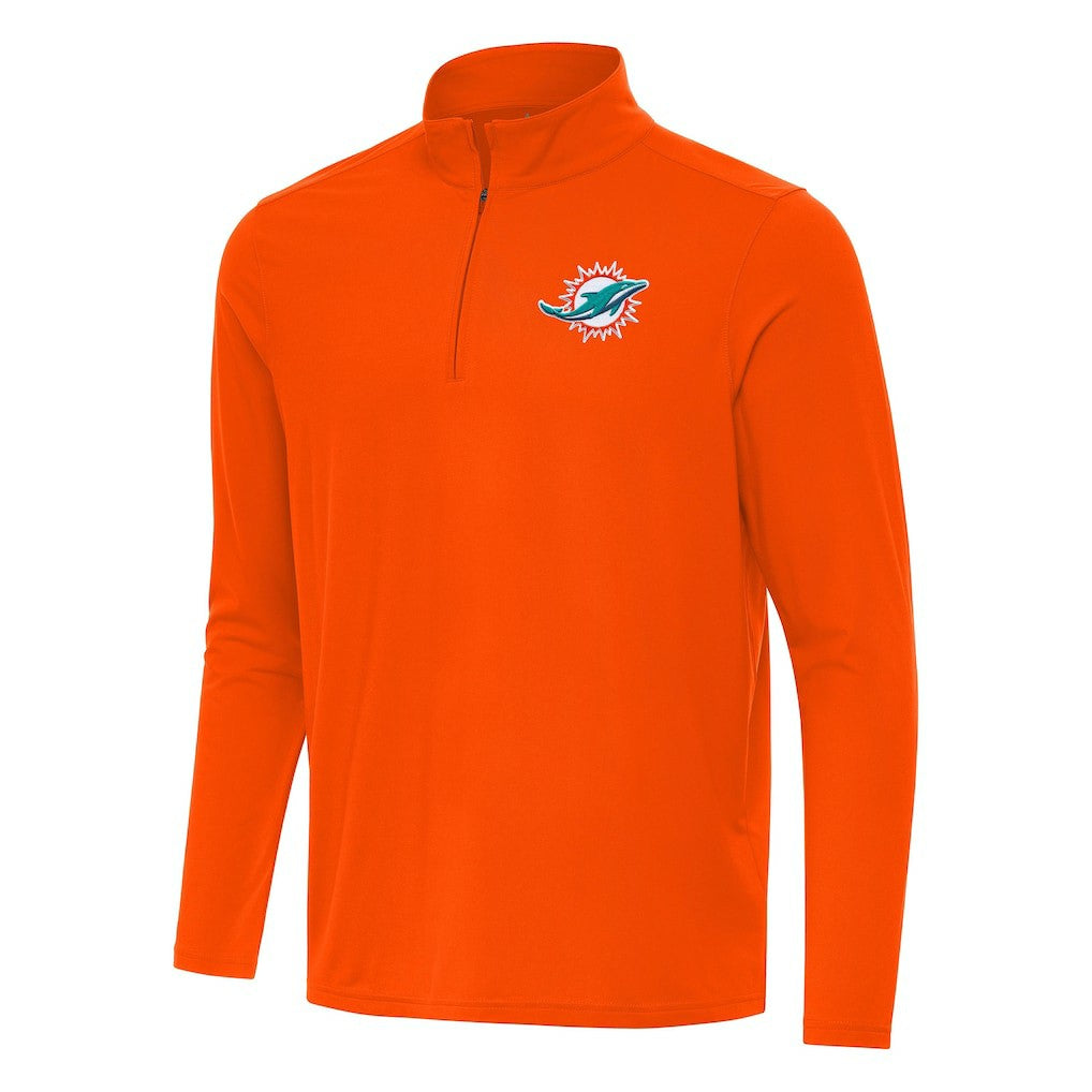 Miami Dolphins Antigua Intent Quarter-Zip Pullover Top - Orange outlet