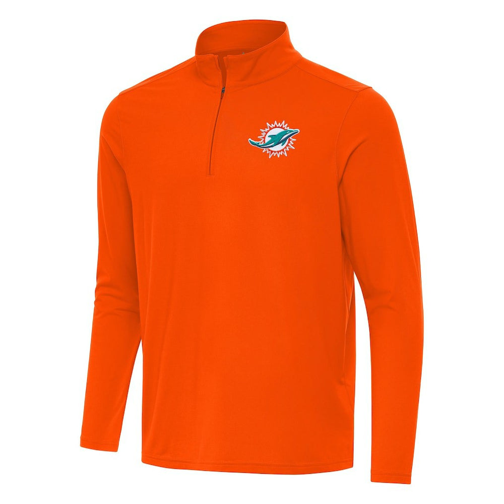 Miami Dolphins Antigua Intent Quarter-Zip Pullover Top - Orange outlet