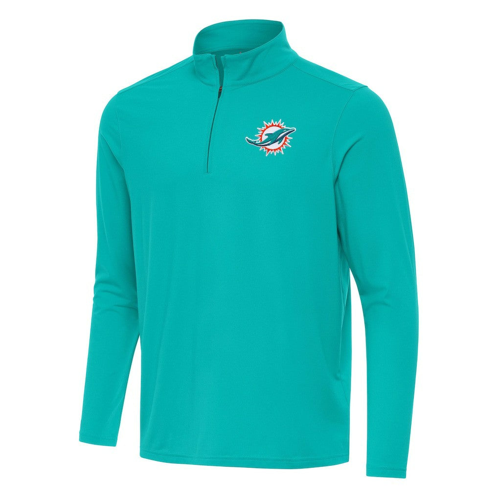 Miami Dolphins Antigua Intent Quarter-Zip Pullover Top - Aqua sale
