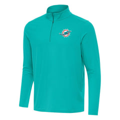 Miami Dolphins Antigua Intent Quarter-Zip Pullover Top - Aqua sale