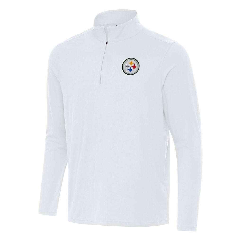 Pittsburgh Steelers Antigua Intent Quarter-Zip Pullover Top - White sale