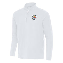 Pittsburgh Steelers Antigua Intent Quarter-Zip Pullover Top - White sale