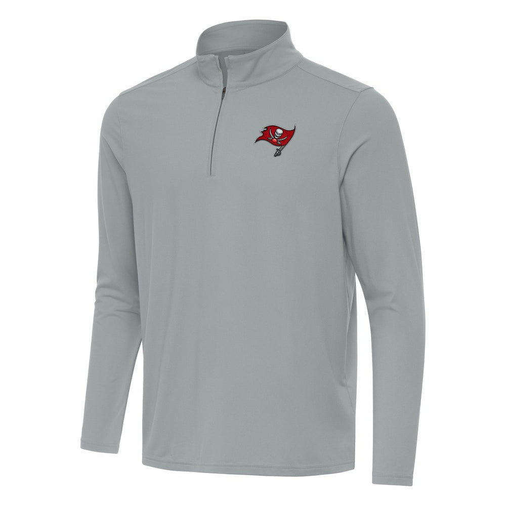 Tampa Bay Buccaneers Antigua Intent Quarter-Zip Pullover Top - Gray outlet