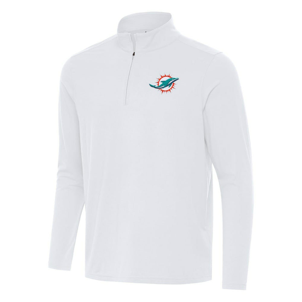 Miami Dolphins Antigua Intent Quarter-Zip Pullover Top - White sale