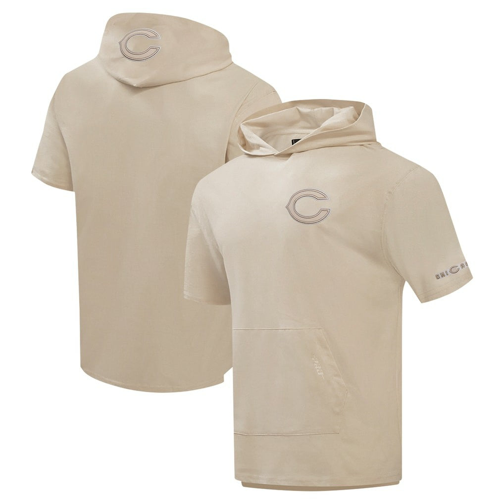 Chicago Bears Pro Standard Neutrals Capsule Short Sleeve Pullover Hoodie - Tan cheap