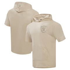 Las Vegas Raiders Pro Standard Neutrals Capsule Short Sleeve Pullover Hoodie - Tan discount