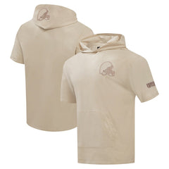 Cleveland Browns Pro Standard Neutrals Capsule Short Sleeve Pullover Hoodie - Tan sale