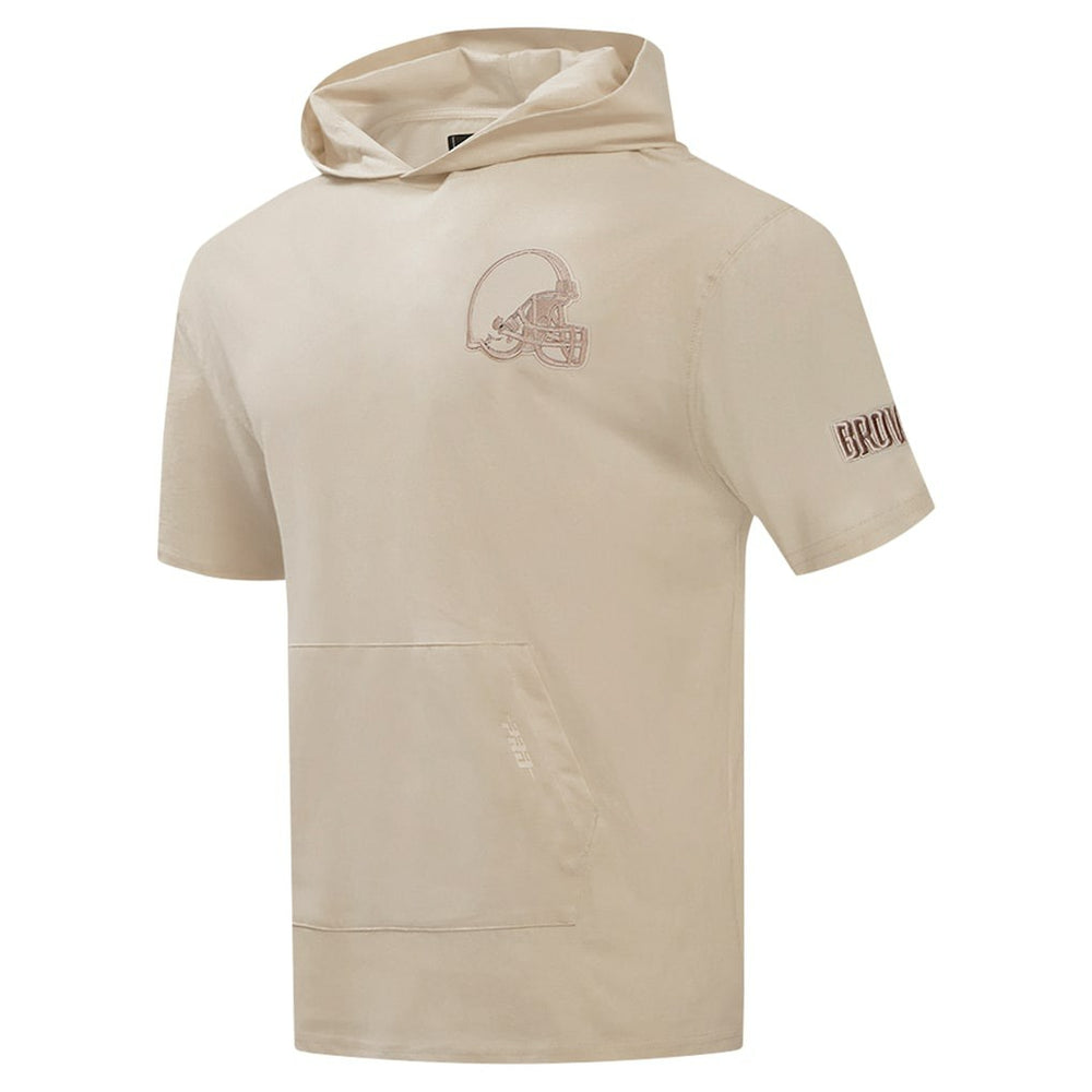 Cleveland Browns Pro Standard Neutrals Capsule Short Sleeve Pullover Hoodie - Tan sale