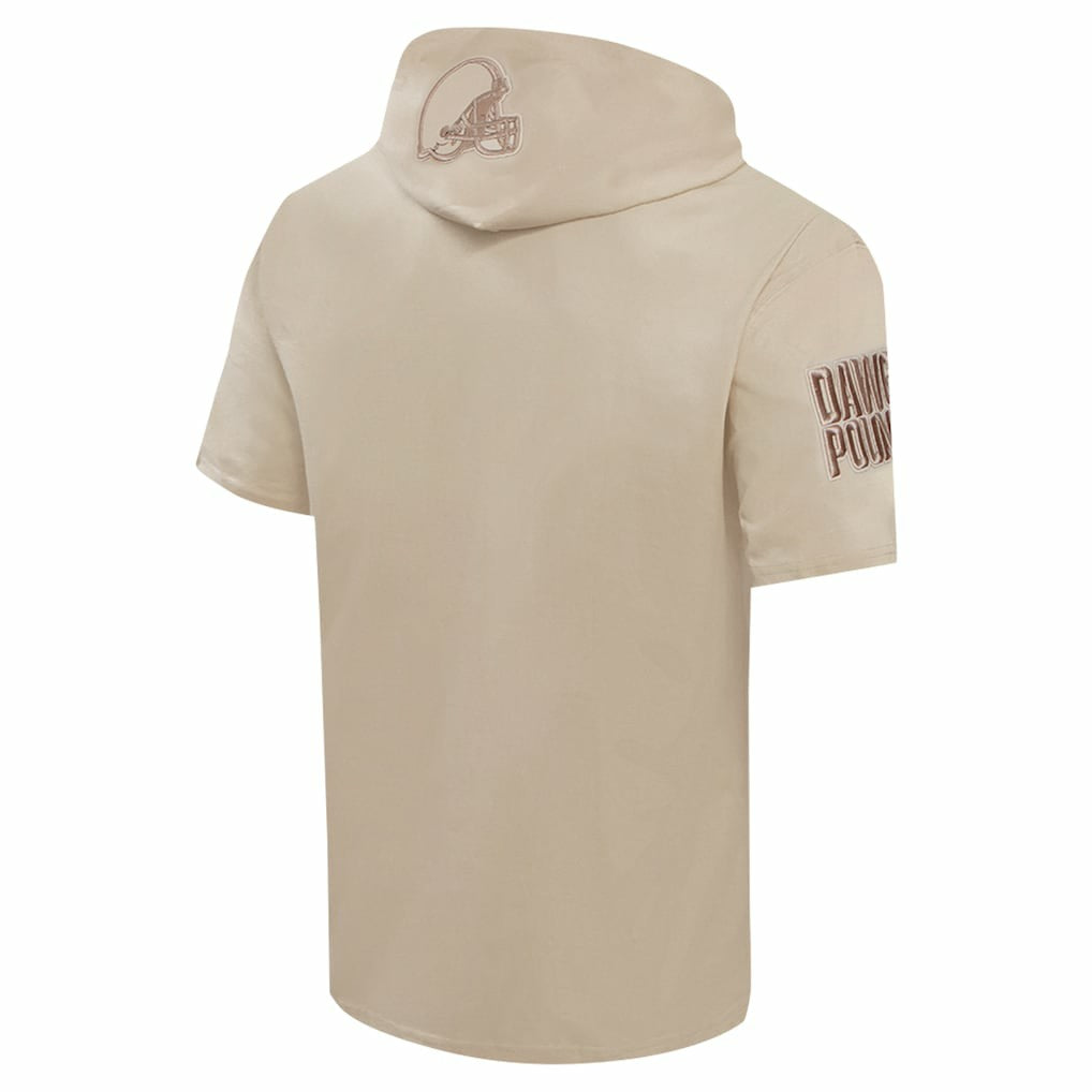 Cleveland Browns Pro Standard Neutrals Capsule Short Sleeve Pullover Hoodie - Tan sale