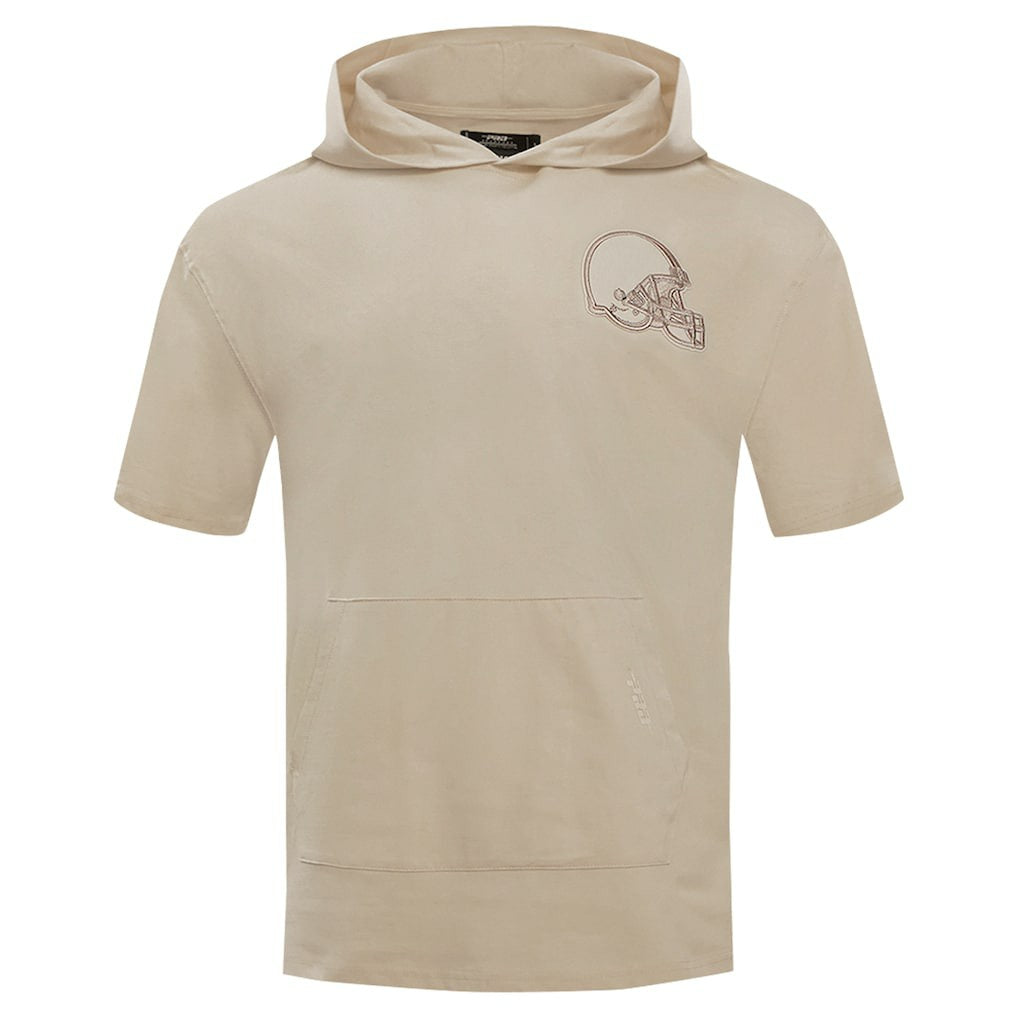 Cleveland Browns Pro Standard Neutrals Capsule Short Sleeve Pullover Hoodie - Tan sale