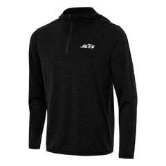 New York Jets Antigua Tidy Quarter-Zip Pullover Hoodie - Heather Black online