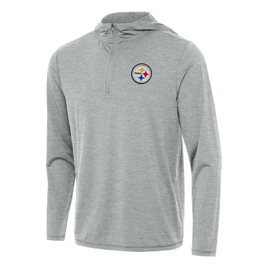 Pittsburgh Steelers Antigua Tidy Quarter-Zip Pullover Hoodie - Heather Gray cheap