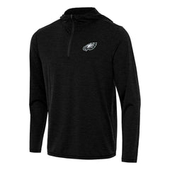 Philadelphia Eagles Antigua Tidy Quarter-Zip Pullover Hoodie - Heather Black on sale