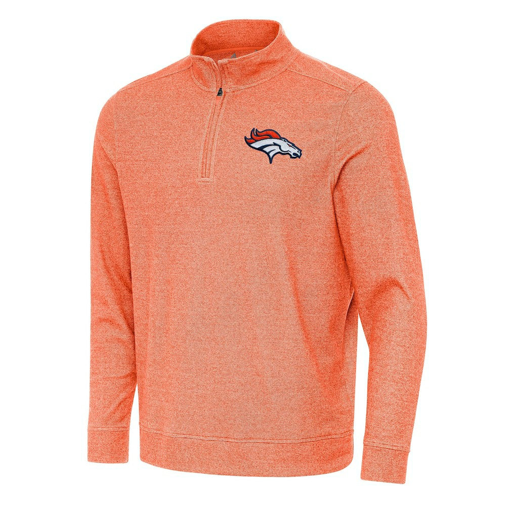 Denver Broncos Antigua Subtle Quarter-Zip Top - Heather Orange outlet