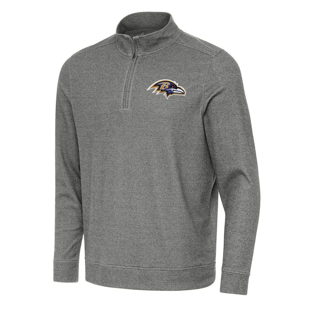 Baltimore Ravens Antigua Subtle Quarter-Zip Top - Heather Black for sale
