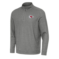 Kansas City Chiefs Antigua Subtle Quarter-Zip Top - Heather Black outlet