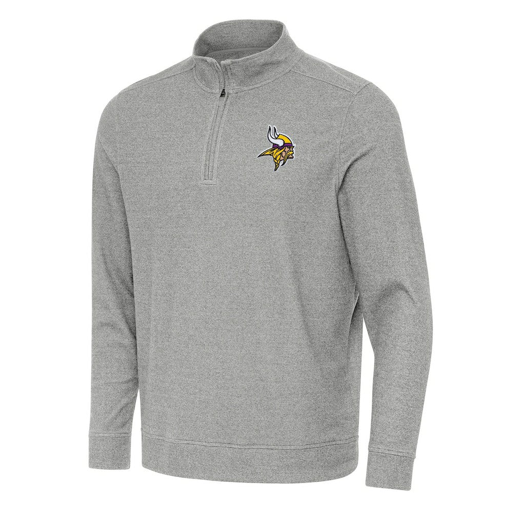 Minnesota Vikings Antigua Subtle Quarter-Zip Top - Heather Gray online