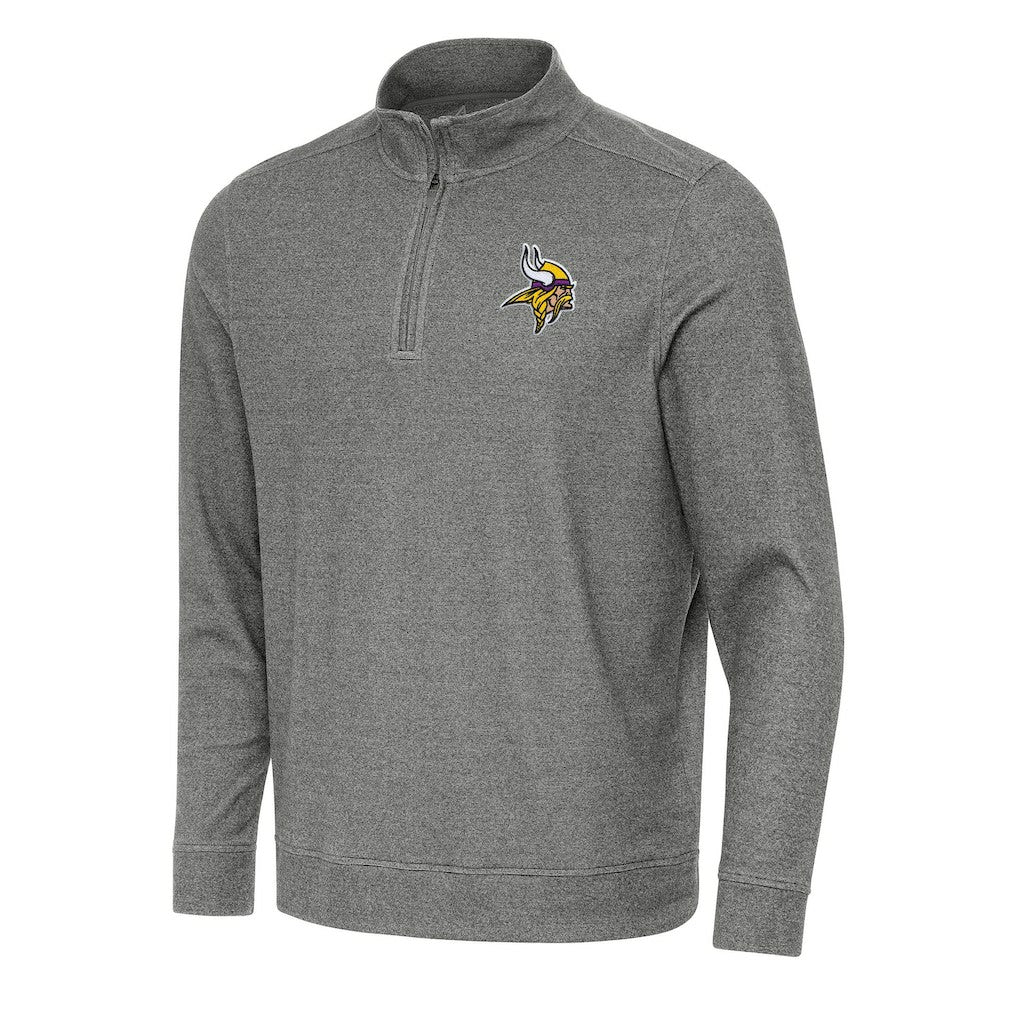 Minnesota Vikings Antigua Subtle Quarter-Zip Top - Heather Black on sale