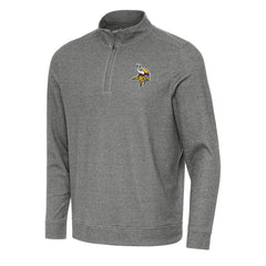 Minnesota Vikings Antigua Subtle Quarter-Zip Top - Heather Black on sale