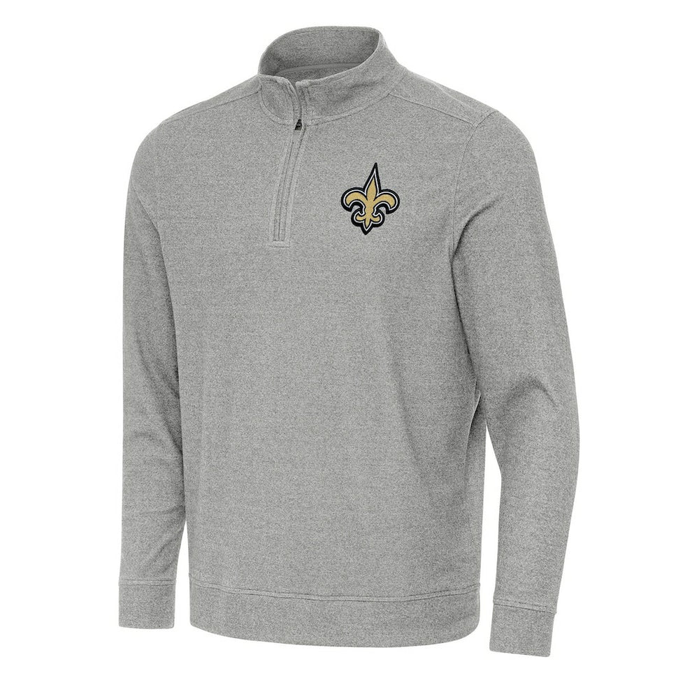 New Orleans Saints Antigua Subtle Quarter-Zip Top - Heather Gray discount