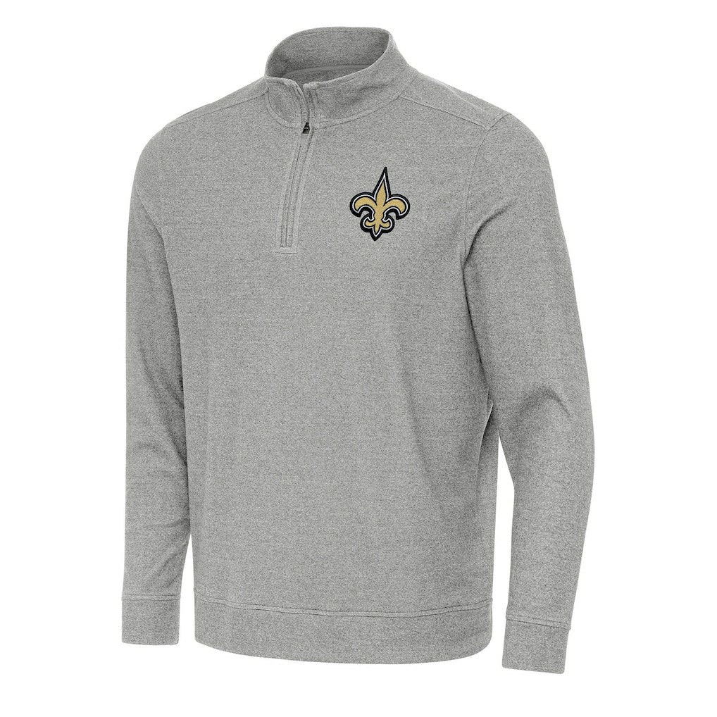 New Orleans Saints Antigua Subtle Quarter-Zip Top - Heather Gray discount