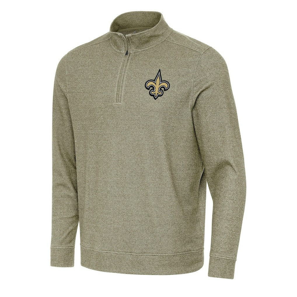 New Orleans Saints Antigua Subtle Quarter-Zip Top - Olive online