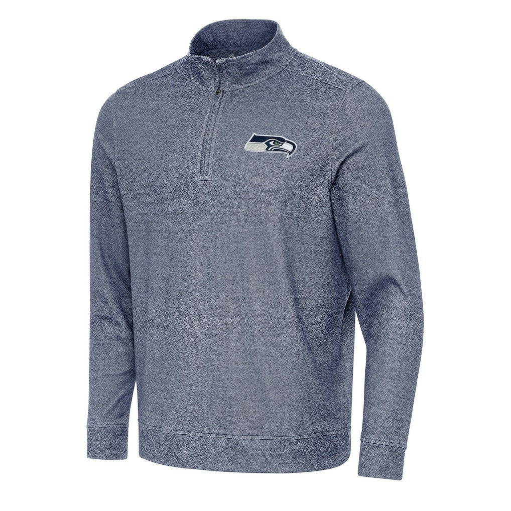Seattle Seahawks Antigua Subtle Quarter-Zip Top - Heather Navy cheap