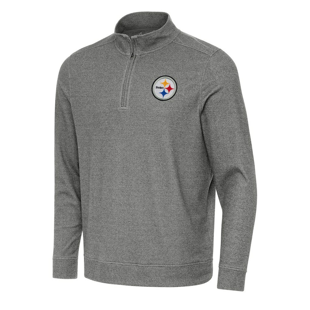 Pittsburgh Steelers Antigua Subtle Quarter-Zip Top - Heather Black for sale