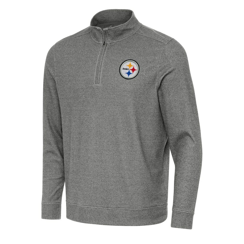 Pittsburgh Steelers Antigua Subtle Quarter-Zip Top - Heather Black for sale