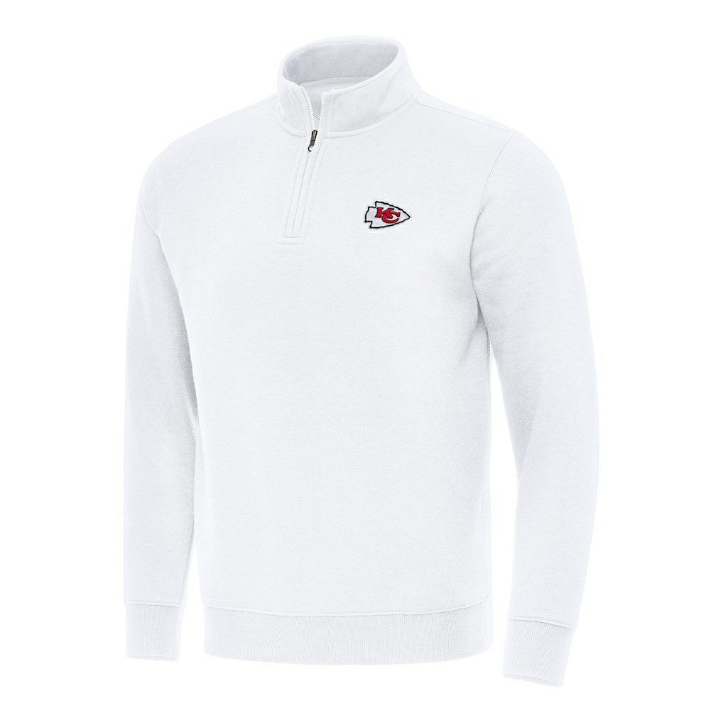 Kansas City Chiefs Antigua Victory Quarter-Zip Pullover Top - White online