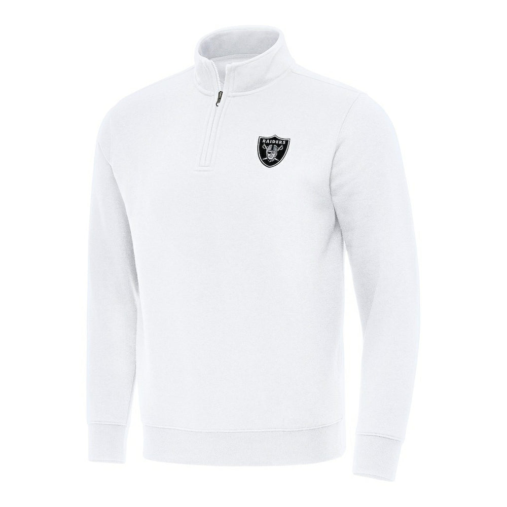 Las Vegas Raiders Antigua Victory Quarter-Zip Pullover Top - White cheap