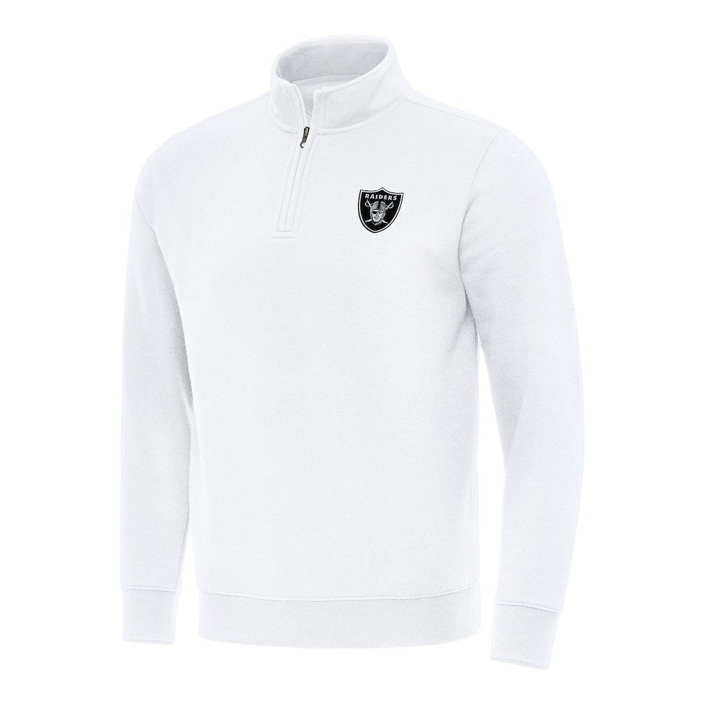Las Vegas Raiders Antigua Victory Quarter-Zip Pullover Top - White cheap