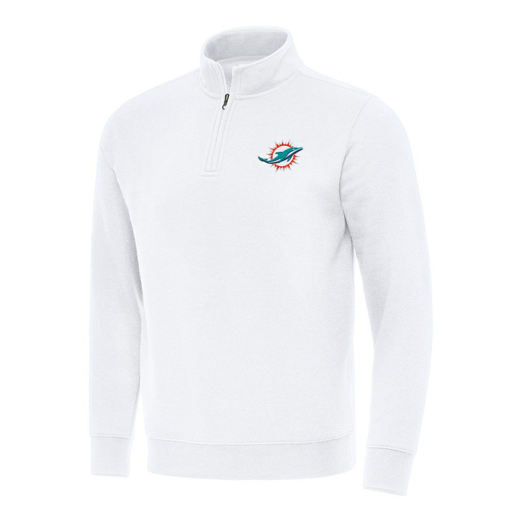 Miami Dolphins Antigua Victory Quarter-Zip Pullover Top - White outlet