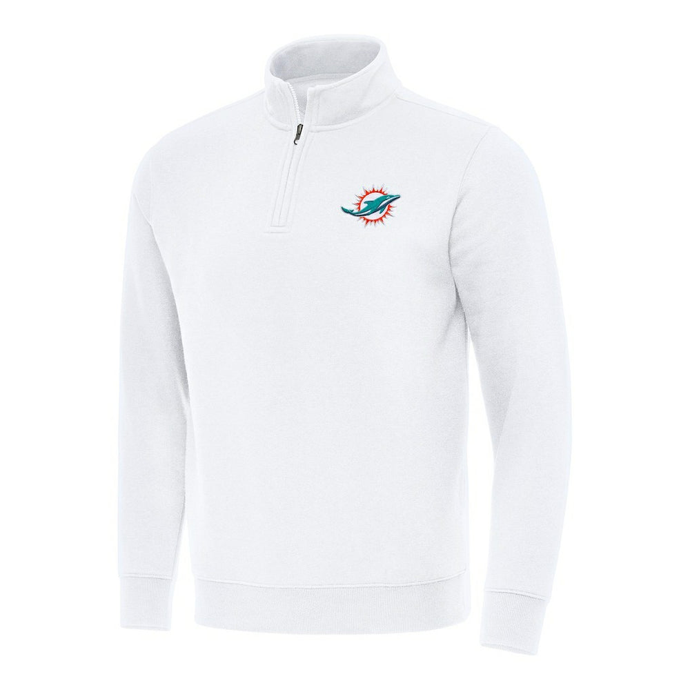 Miami Dolphins Antigua Victory Quarter-Zip Pullover Top - White outlet