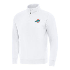 Miami Dolphins Antigua Victory Quarter-Zip Pullover Top - White outlet